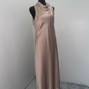 ANTONIO MELANI Elegant Tan Maxi Dress